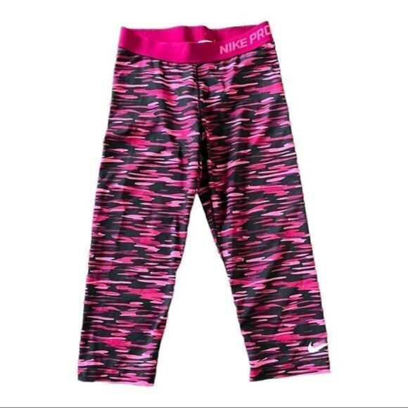 Nike Pro Dri-Fit Printed Relay Crop Activewear Bottoms Size Medium - Picture 2 of 8